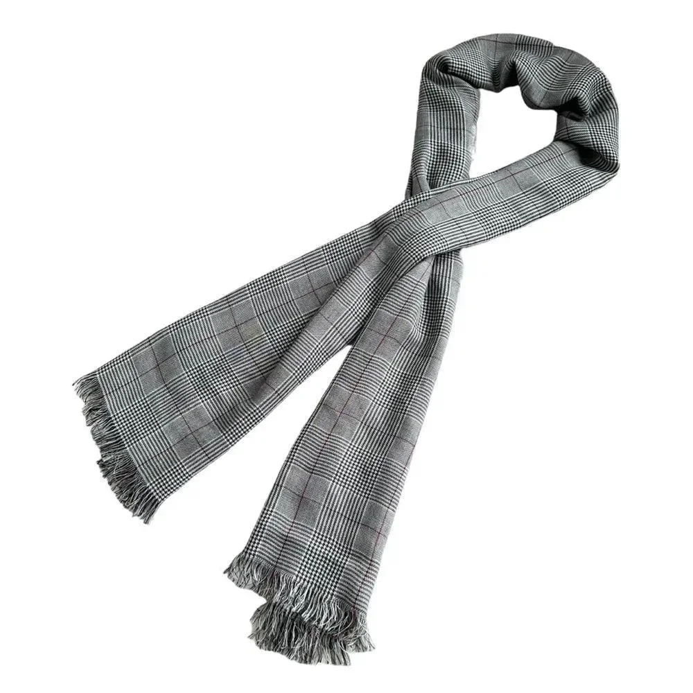 🔃H&M Men's Gray Plaid Patterned Scarf